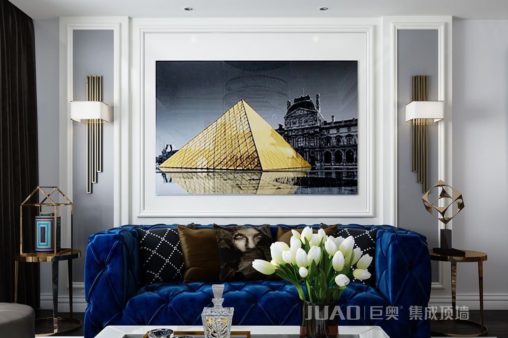 歐式沙發(fā)背景2-裝配式整裝定制-巨奧集成頂墻